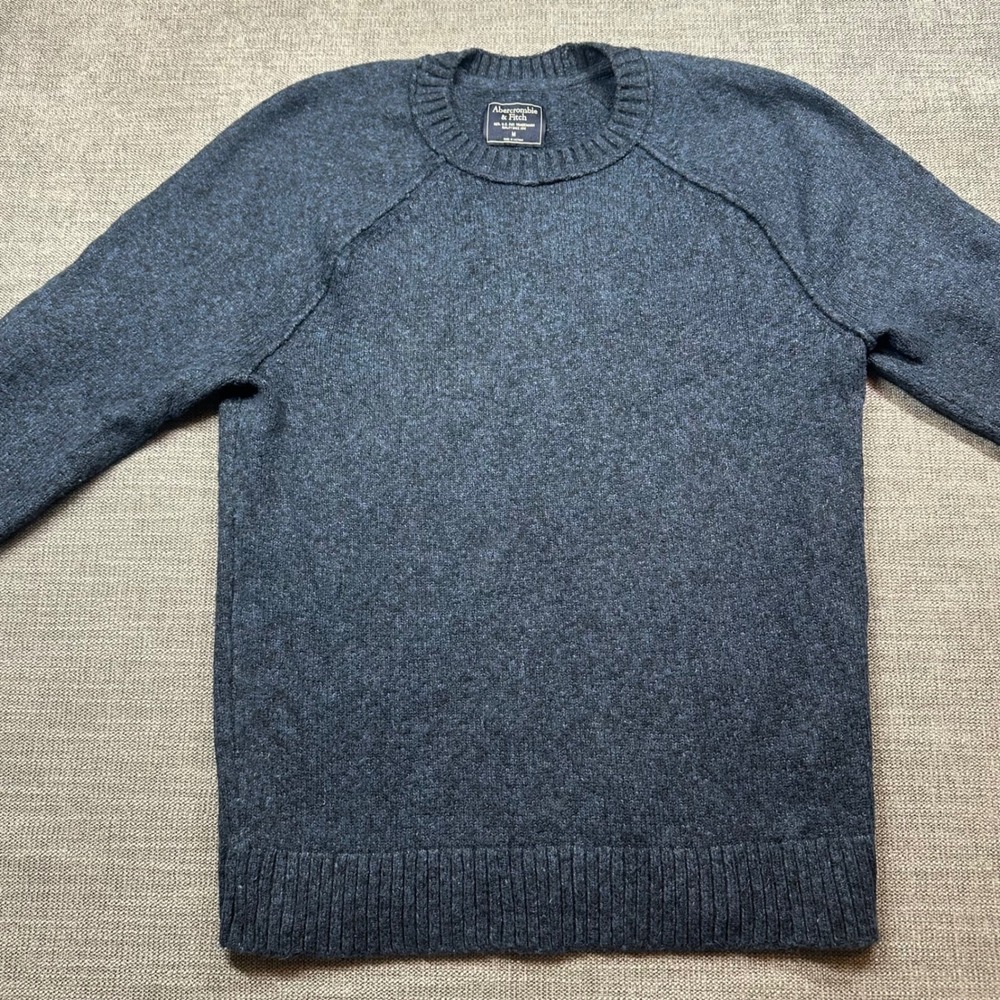 Abercrombie & Fitch Crewneck Sweater Mens‎ Medium Dark Blue Marl Raglan